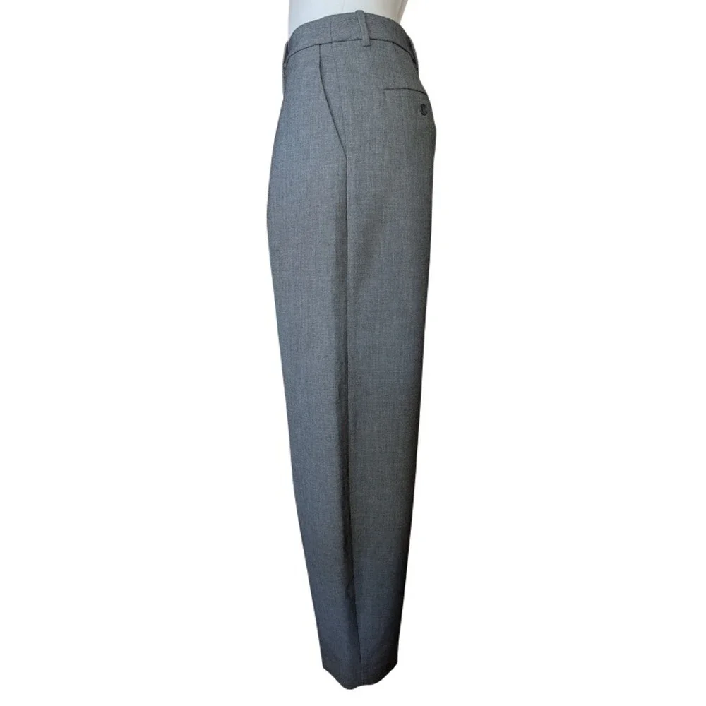 Aritzia Babaton Dial Pant‎ Heather Charcoal High Rise Barrel Leg Trousers Size 8